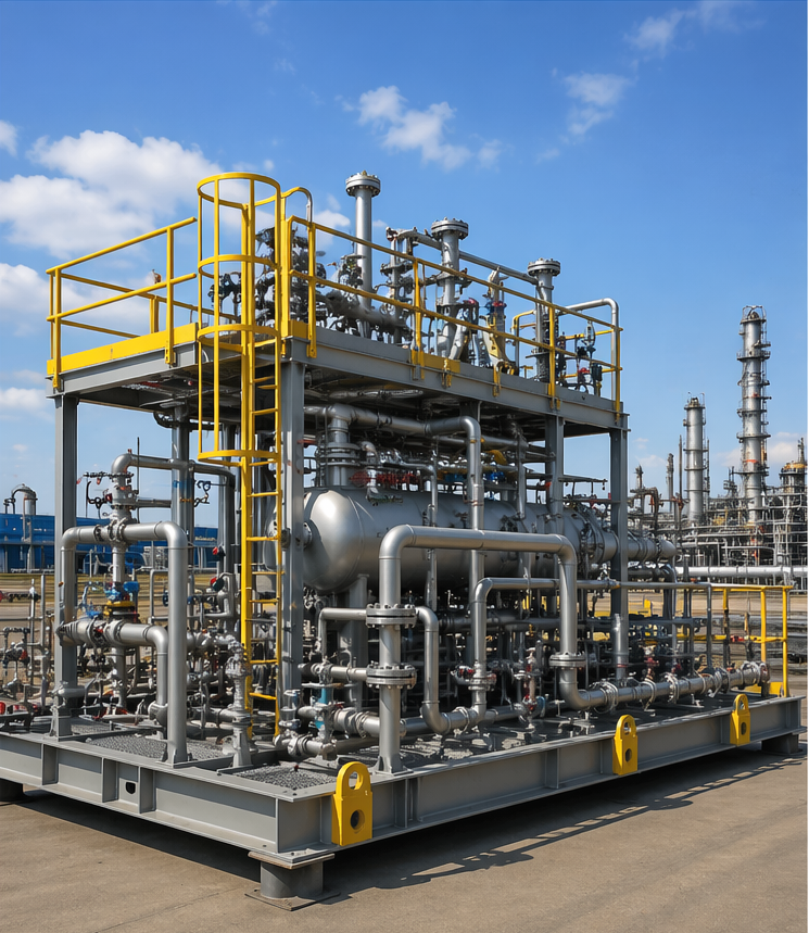 Oil and gas piping skids and structural packages